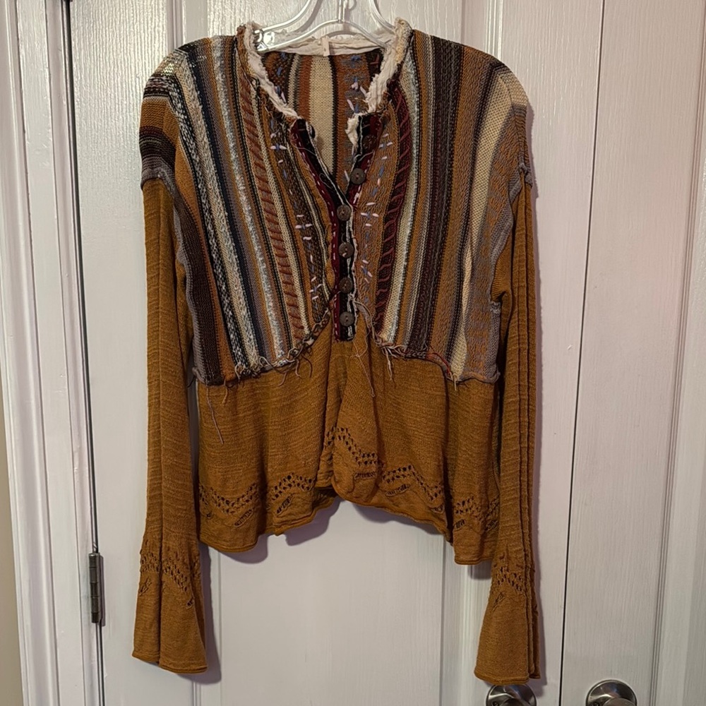 Bohemian Striped Long Sleeve Top